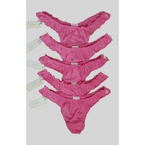 Lot of 5 Hot Pink Gilly Hicks Sydney Abercrombie New Ruffle Thong Cotton X-Small